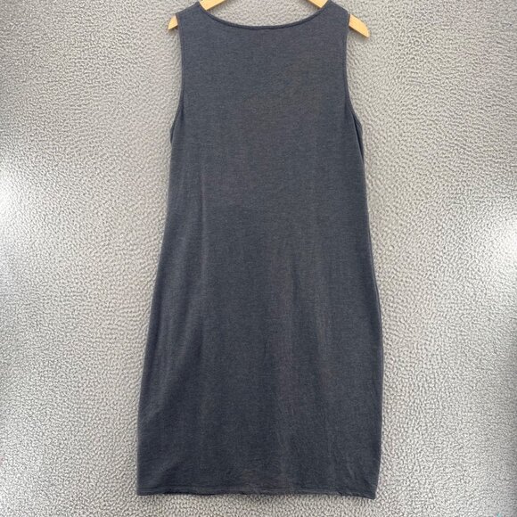 Garnet Hill Dress Womens Large Gray Tank Surplice Neck Terry Pleat Stretch Knit - Picture 3 of 11